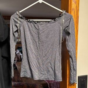 Aeropostale Shimmering Gray Long Sleeve Top